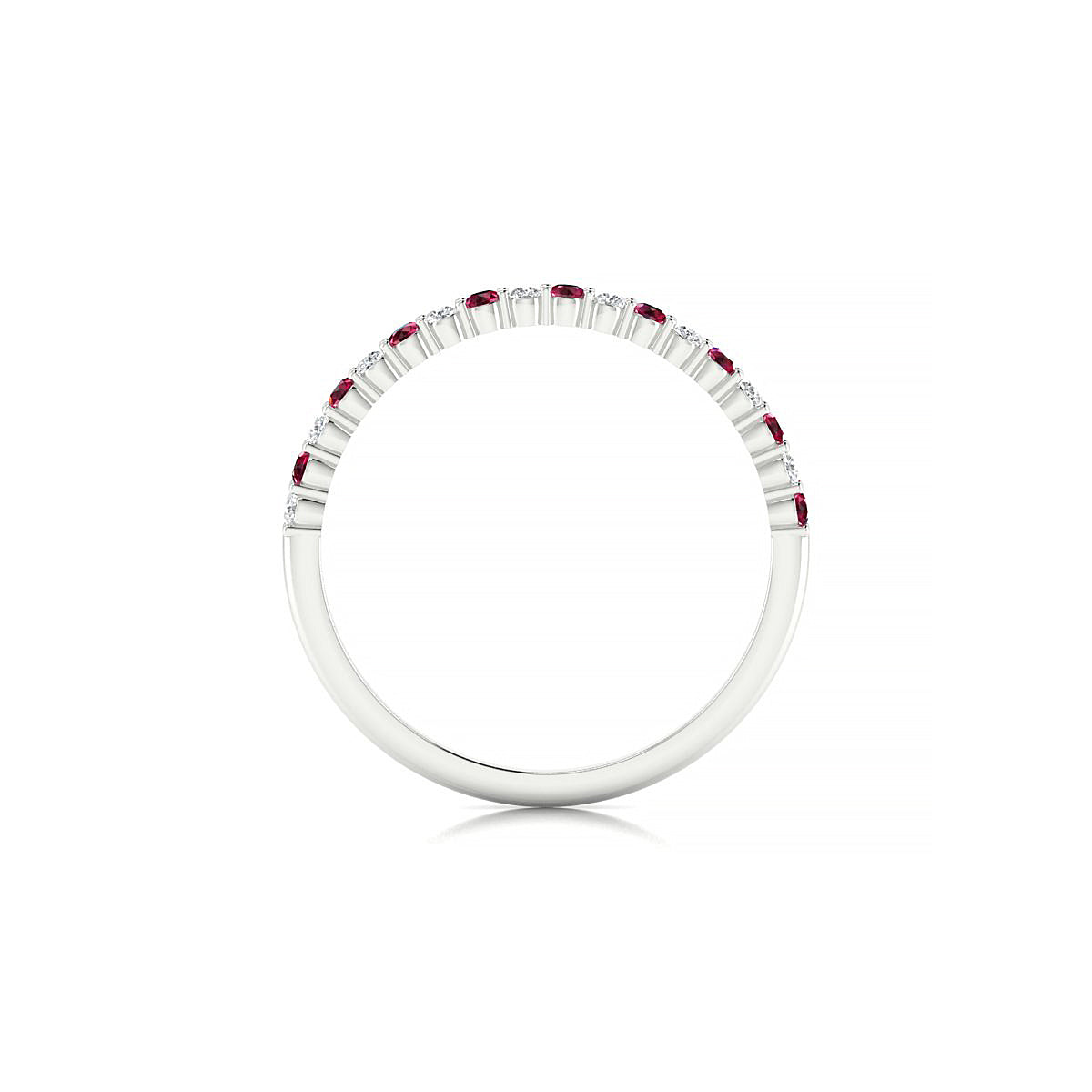 Destiny | 18k White Gold 1.5 mm Round Ruby Ring
