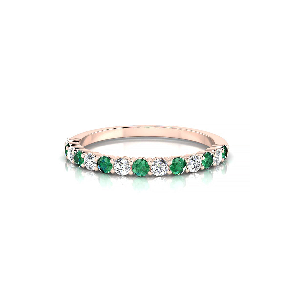 Destiny | 18k Rose Gold 2 mm Round Emerald Ring