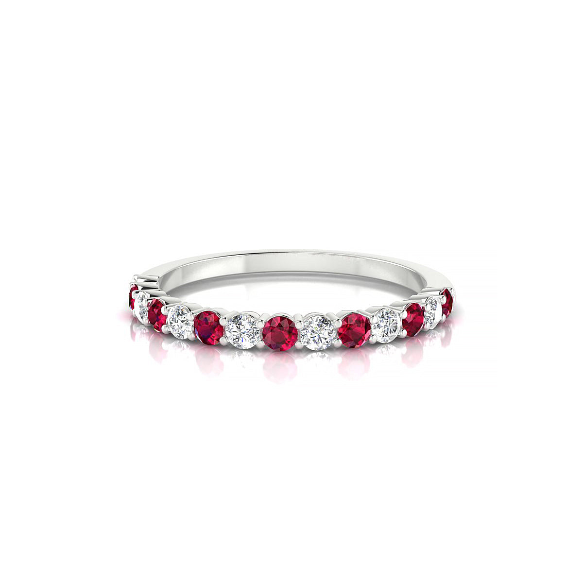 Destiny | 18k White Gold 2 mm Round Ruby Ring