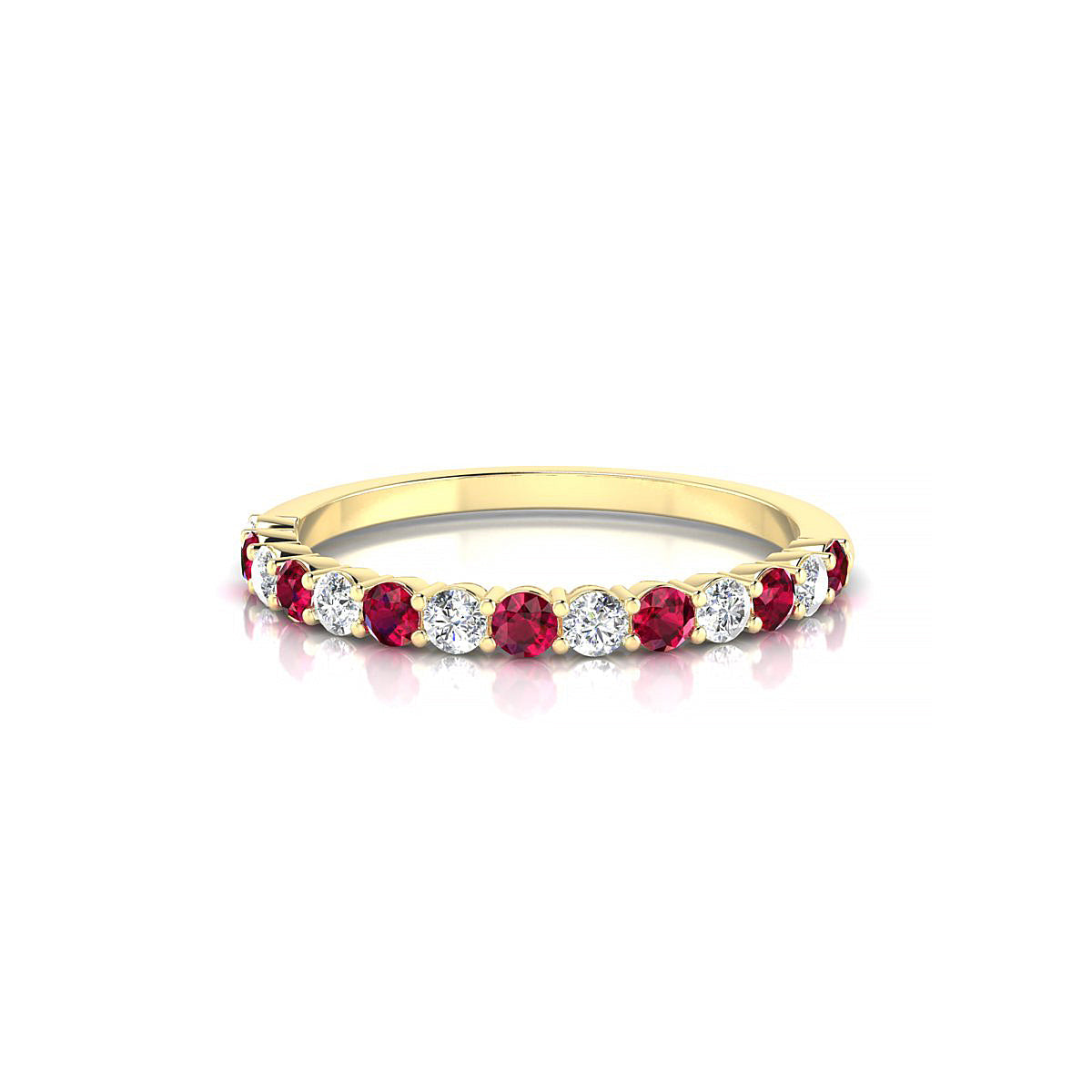 Destiny | 18k Yellow Gold 2 mm Round Ruby Ring