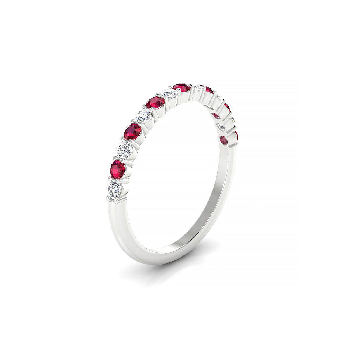 Destiny | 18k White Gold 2 mm Round Ruby Ring