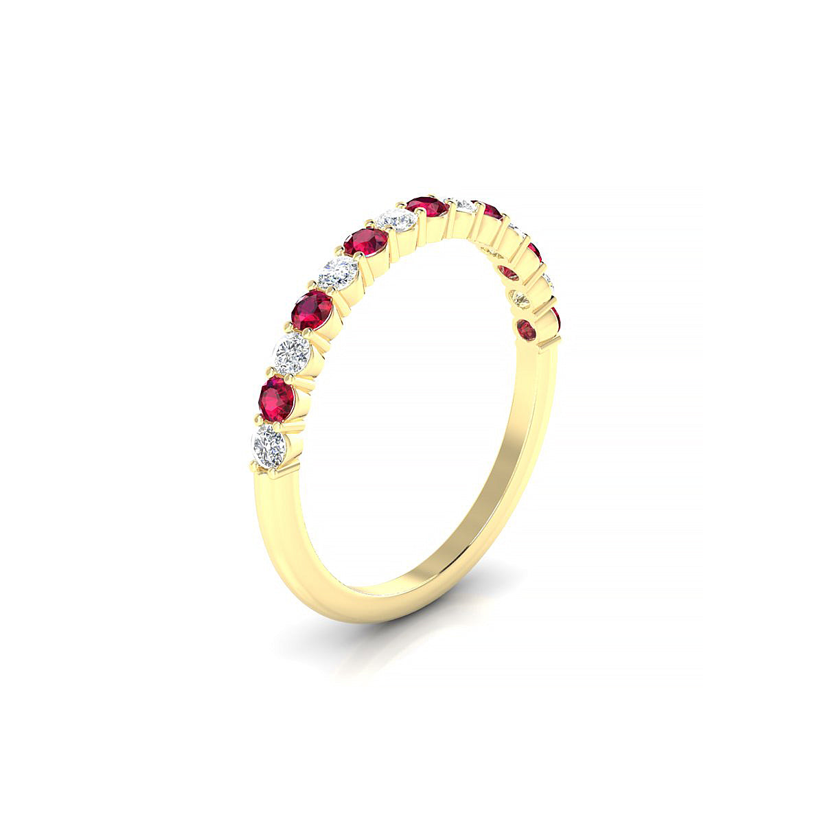 Destiny | 18k Yellow Gold 2 mm Round Ruby Ring