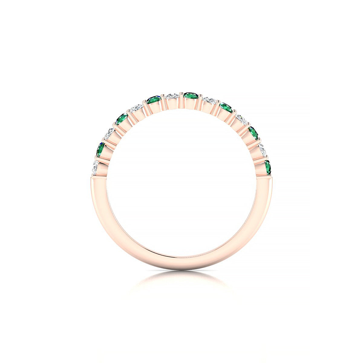 Destiny | 18k Rose Gold 2 mm Round Emerald Ring