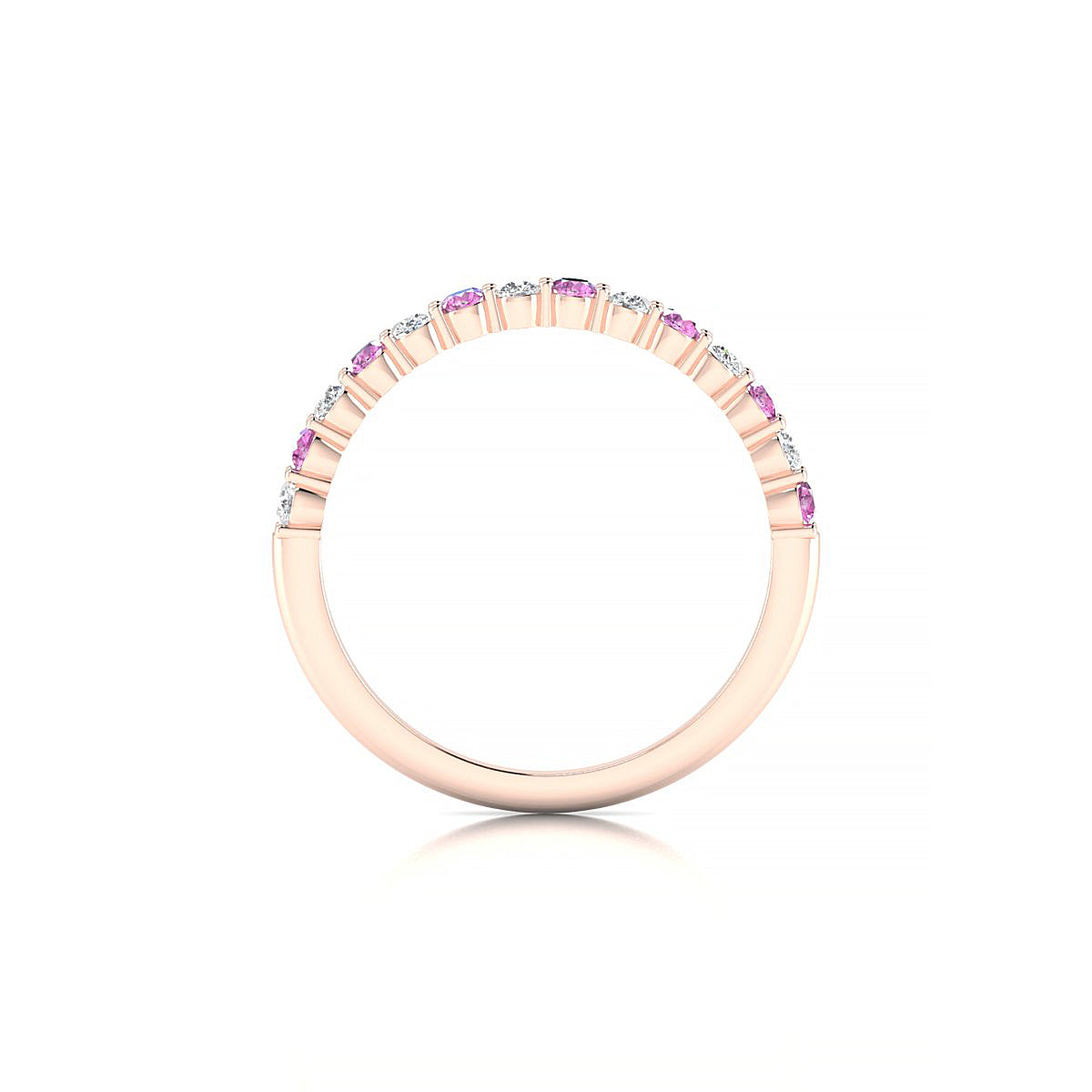 Destiny | 18k Rose Gold 2 mm Round Pink Sapphire Ring