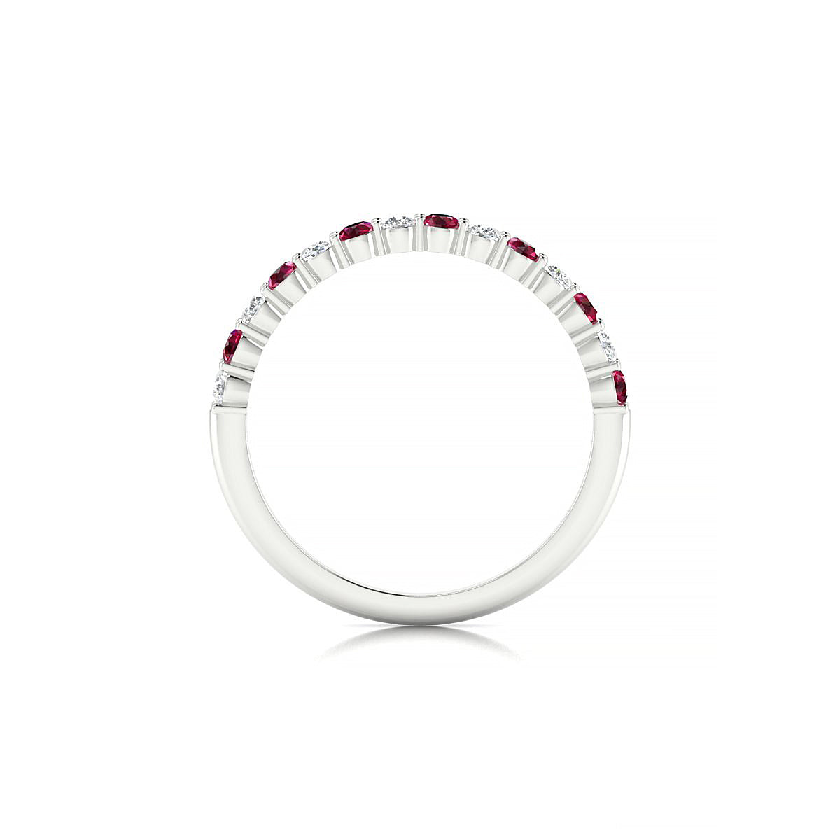 Destiny | 18k White Gold 2 mm Round Ruby Ring