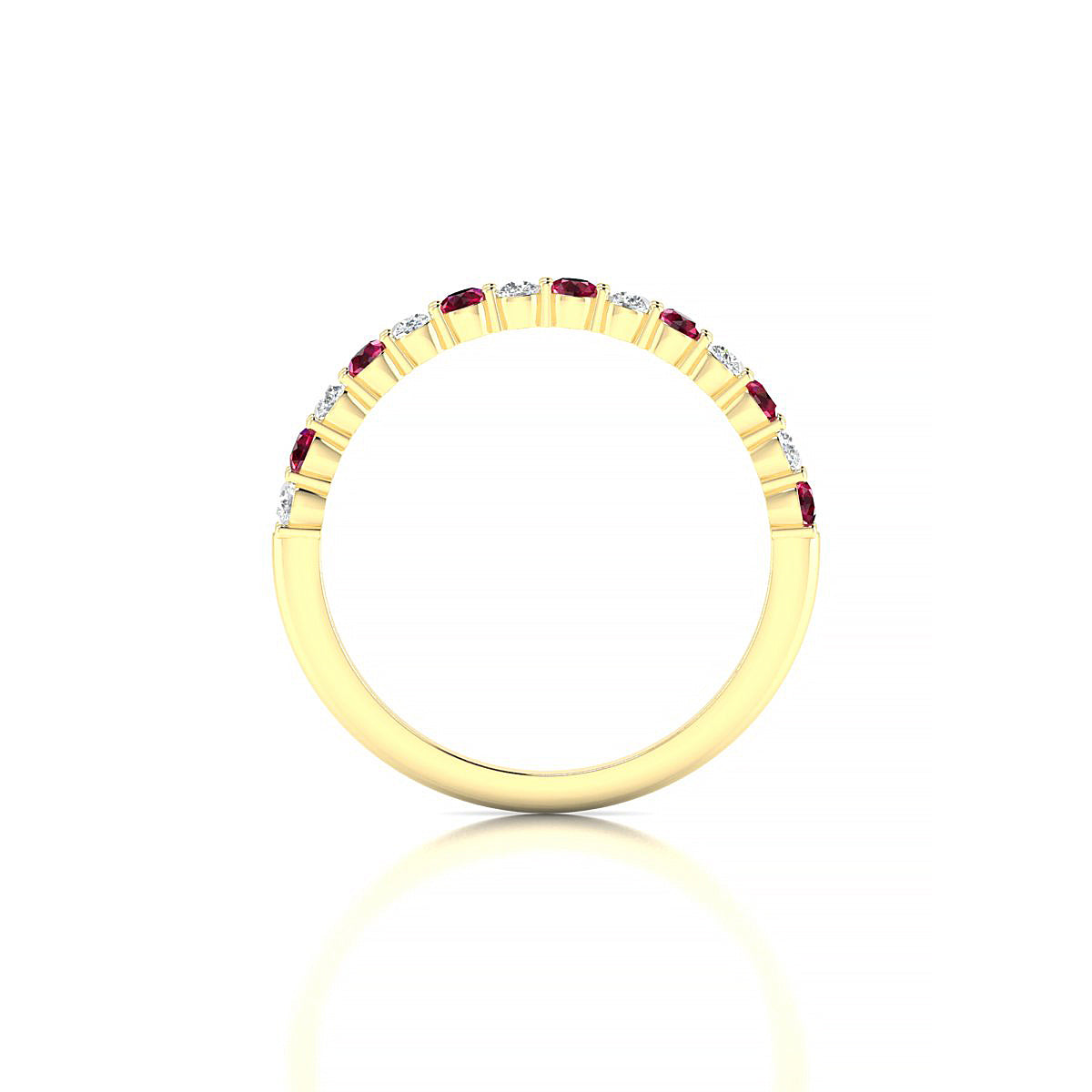 Destiny | 18k Yellow Gold 2 mm Round Ruby Ring