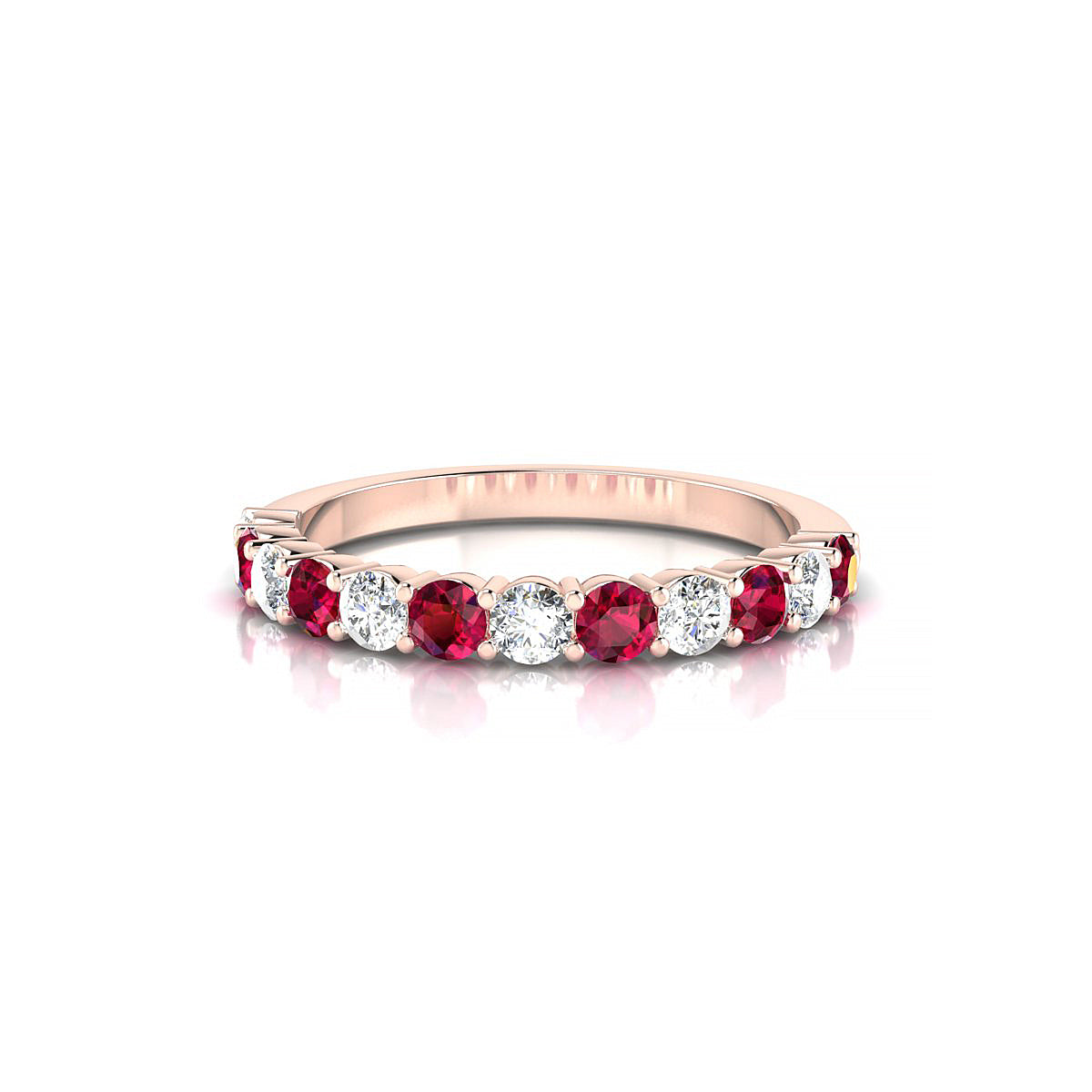 Destiny | 18k Rose Gold 2.5 mm Round Ruby Ring