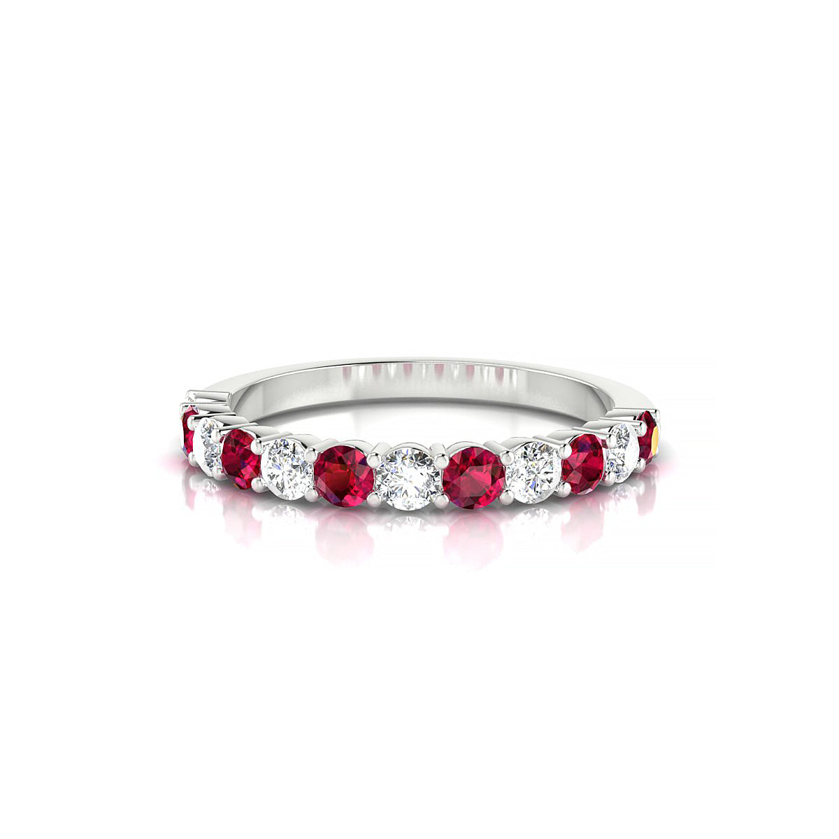 Destiny | 18k White Gold 2.5 mm Round Ruby Ring