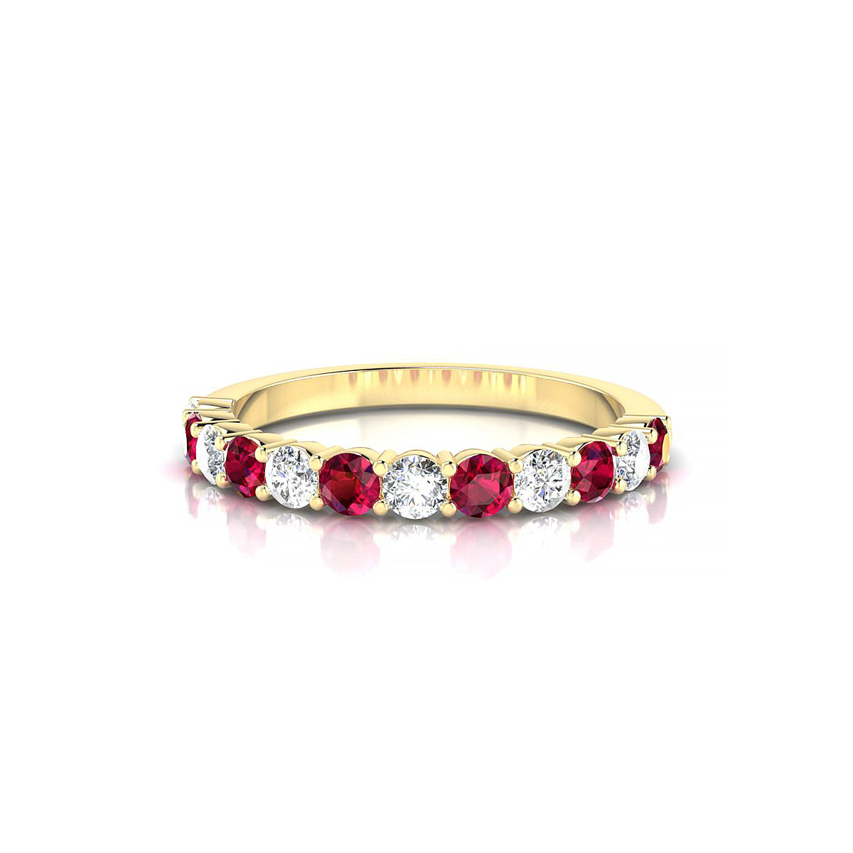 Destiny | 18k Yellow Gold 2.5 mm Round Ruby Ring