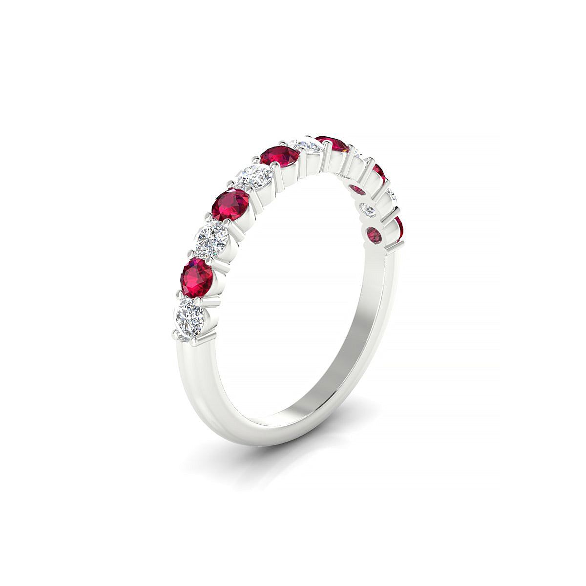 Destiny | 18k White Gold 2.5 mm Round Ruby Ring