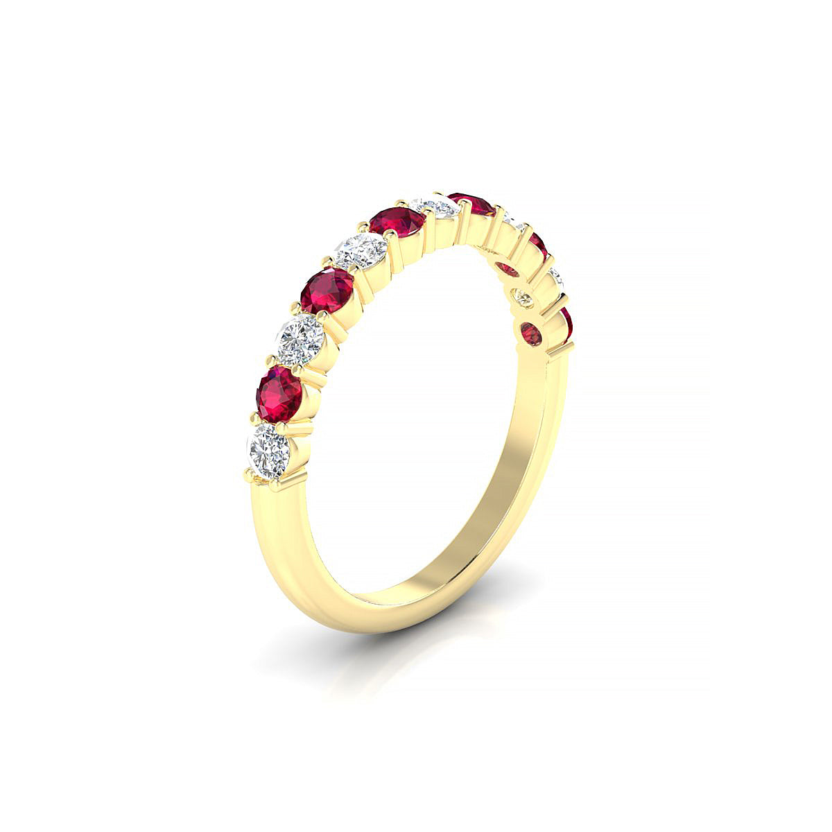 Destiny | 18k Yellow Gold 2.5 mm Round Ruby Ring