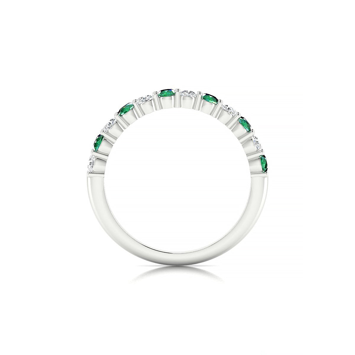 Destiny | 18k White Gold 2.5 mm Round Emerald Ring