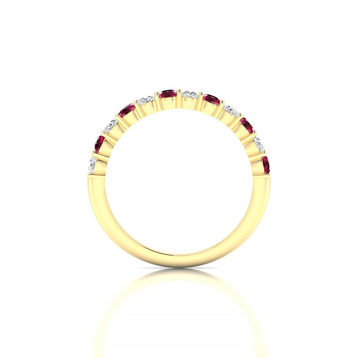 Destiny | 18k Yellow Gold 2.5 mm Round Ruby Ring