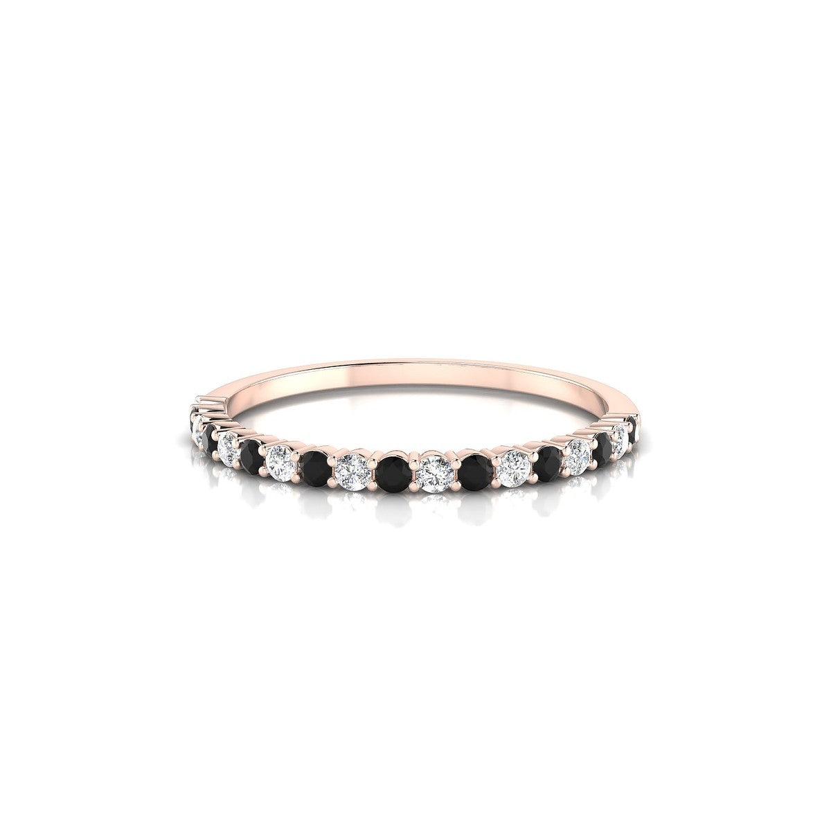 Destiny | 18k Rose Gold 1.5 mm Round Black Diamond Ring