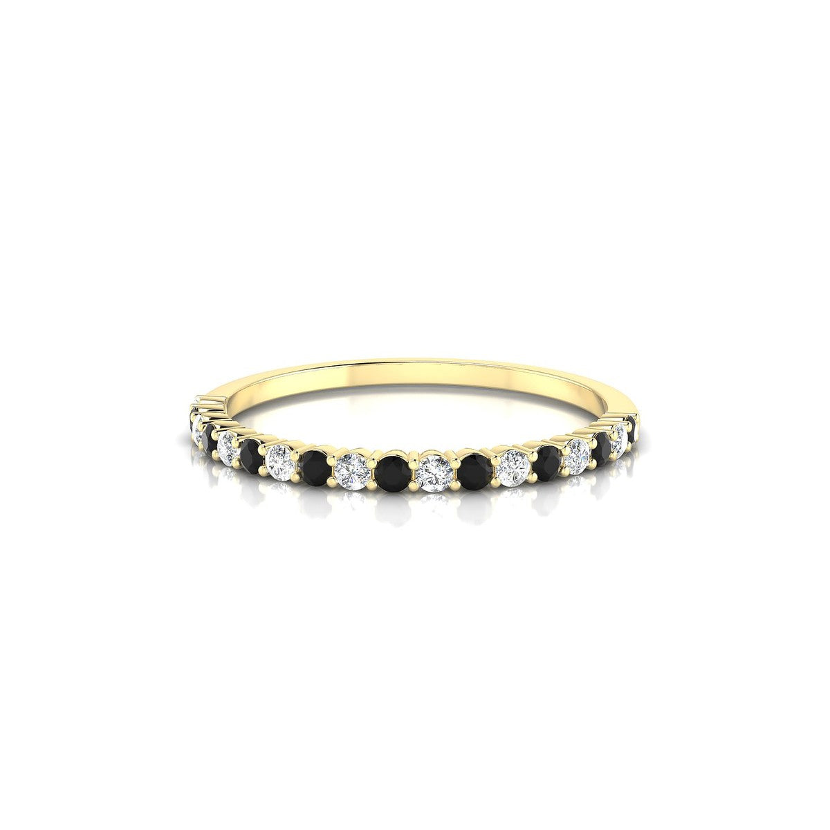Destiny | 18k Yellow Gold 1.5 mm Round Black Diamond Ring
