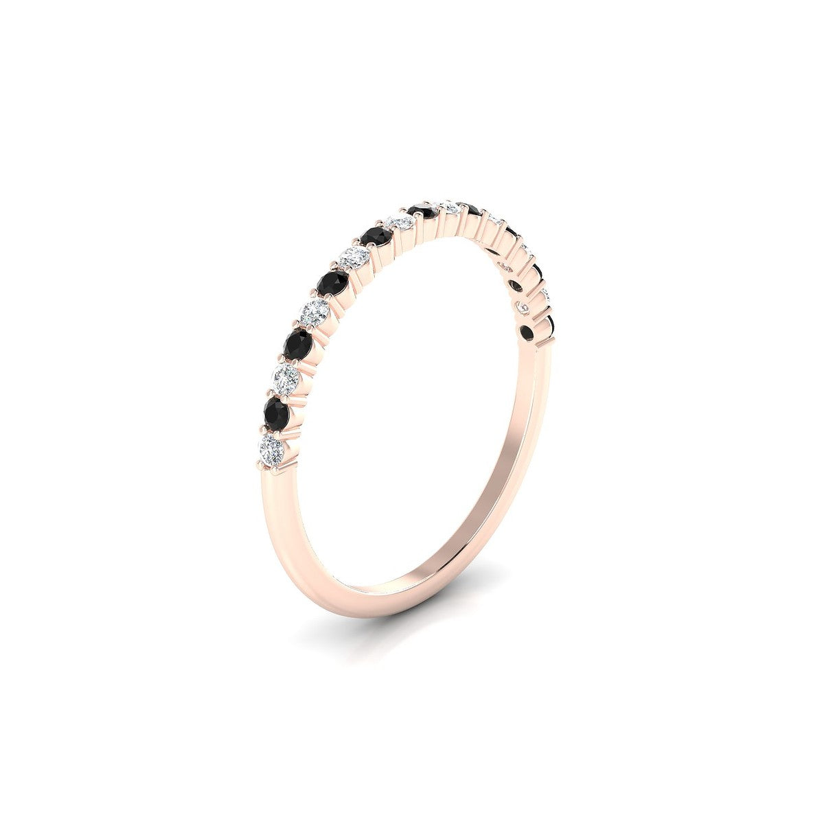 Destiny | 18k Rose Gold 1.5 mm Round Black Diamond Ring