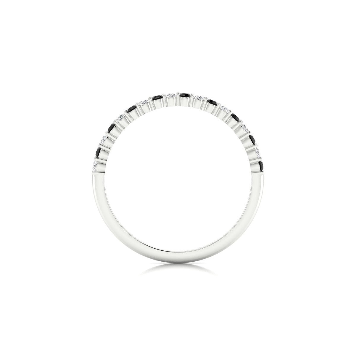 Destiny | 18k White Gold 1.5 mm Round Black Diamond Ring