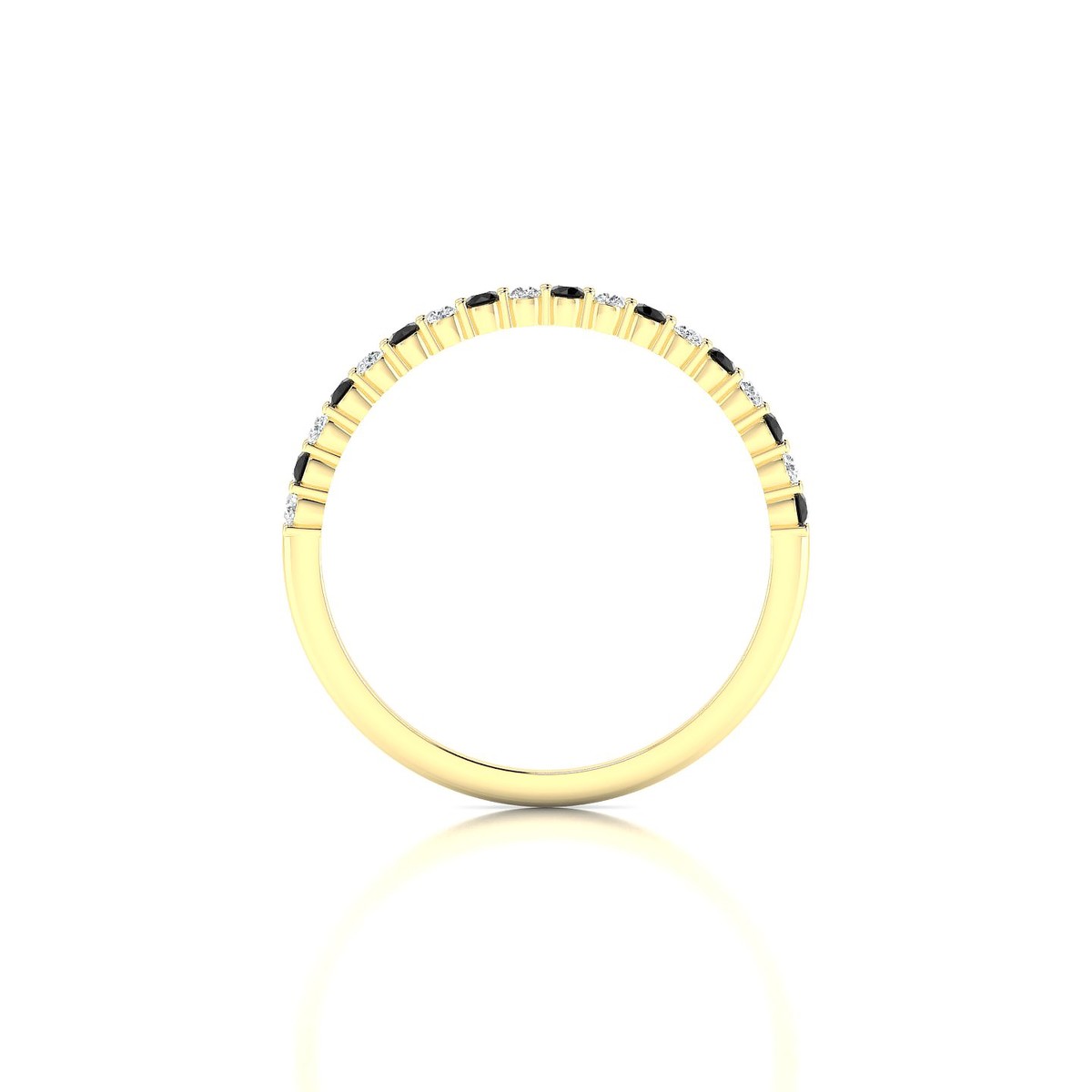 Destiny | 18k Yellow Gold 1.5 mm Round Black Diamond Ring