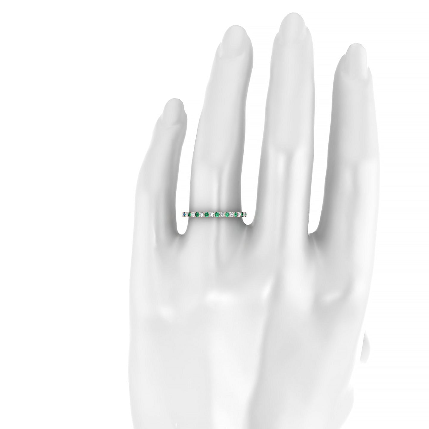 Destiny | 18k Rose Gold 1.5 mm Round Emerald Ring
