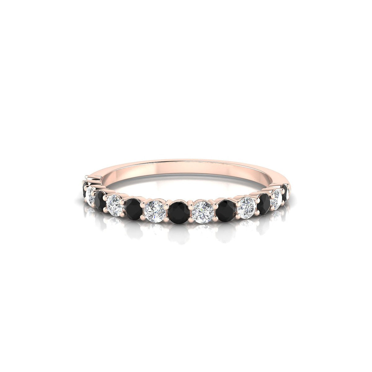 Destiny | 18k Rose Gold 2 mm Round Black Diamond Ring