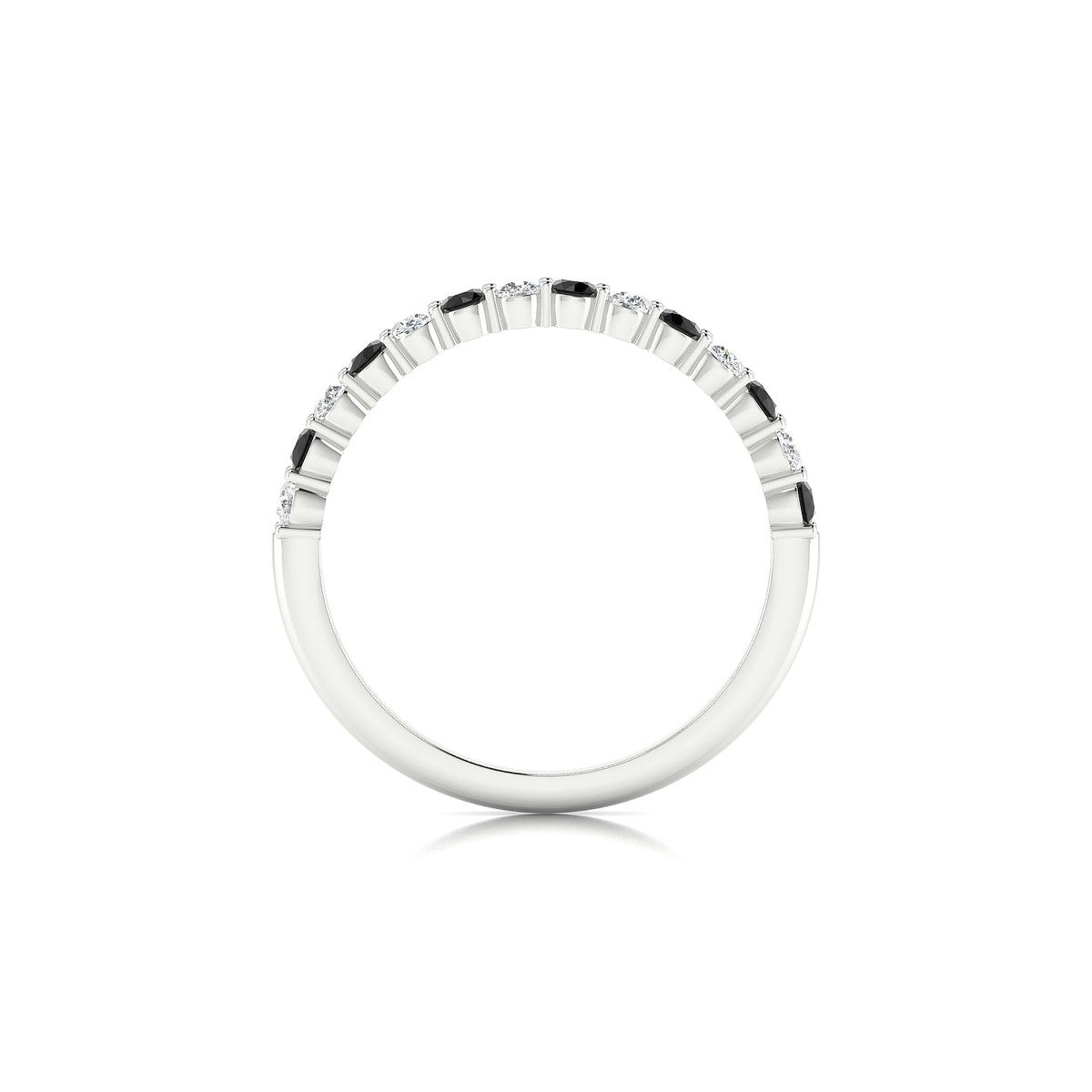 Destiny | 18k White Gold 2 mm Round Black Diamond Ring