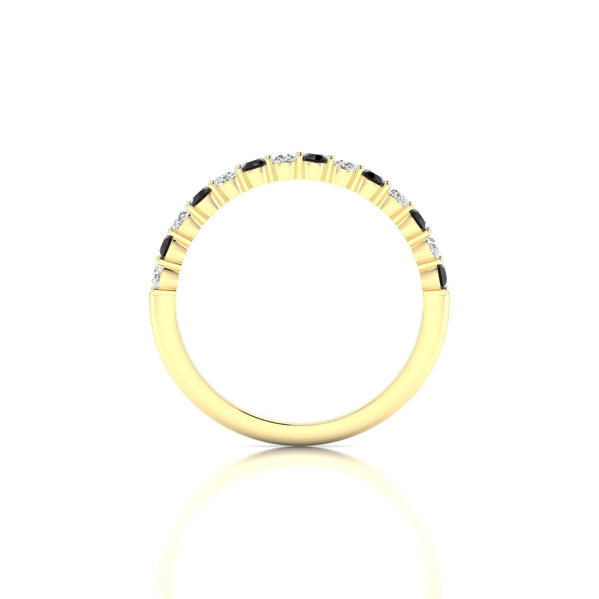 Destiny | 18k Yellow Gold 2 mm Round Black Diamond Ring