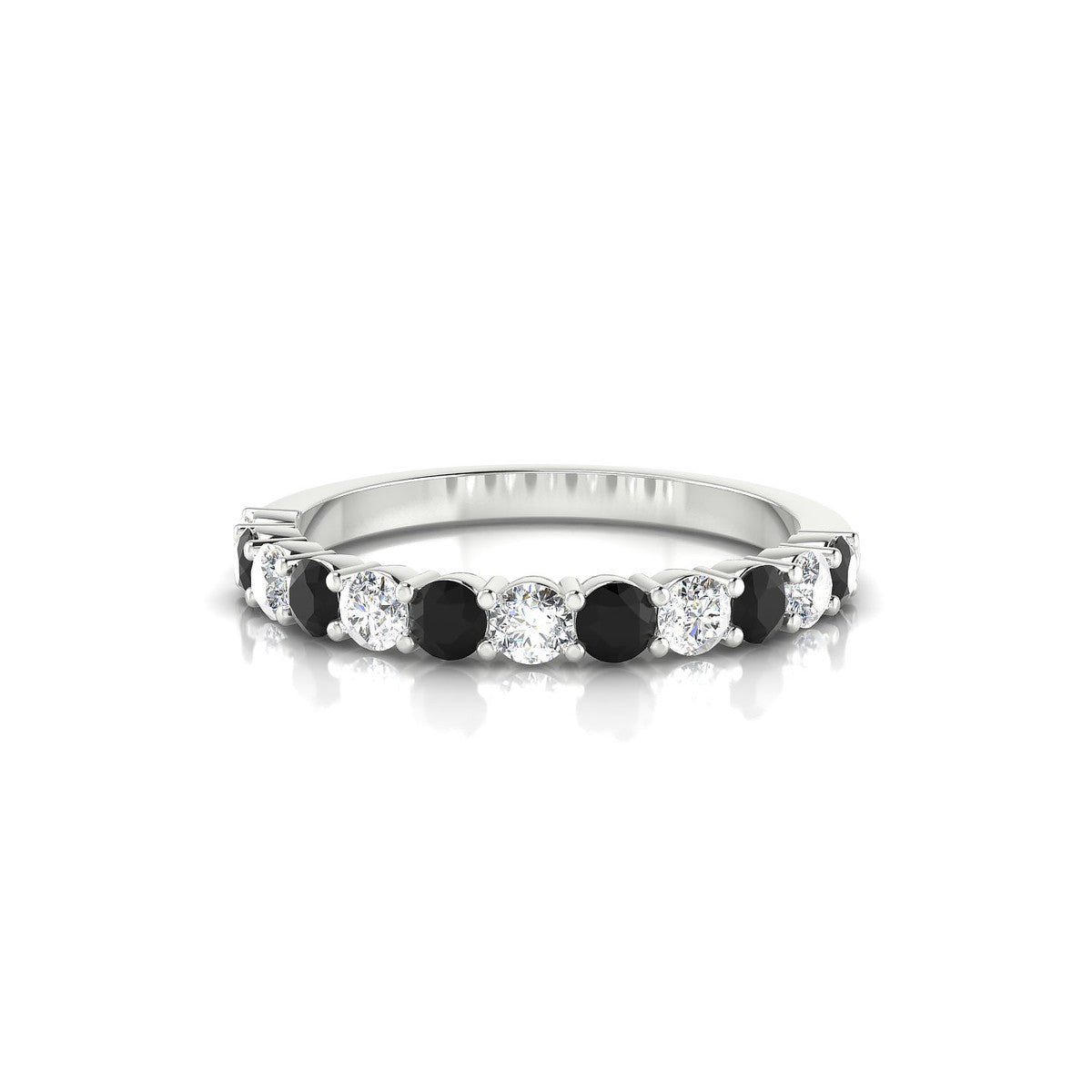 Destiny | 18k White Gold 2.5 mm Round Black Diamond Ring