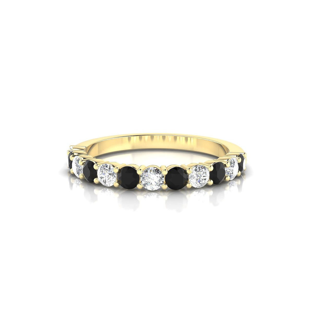 Destiny | 18k Yellow Gold 2.5 mm Round Black Diamond Ring