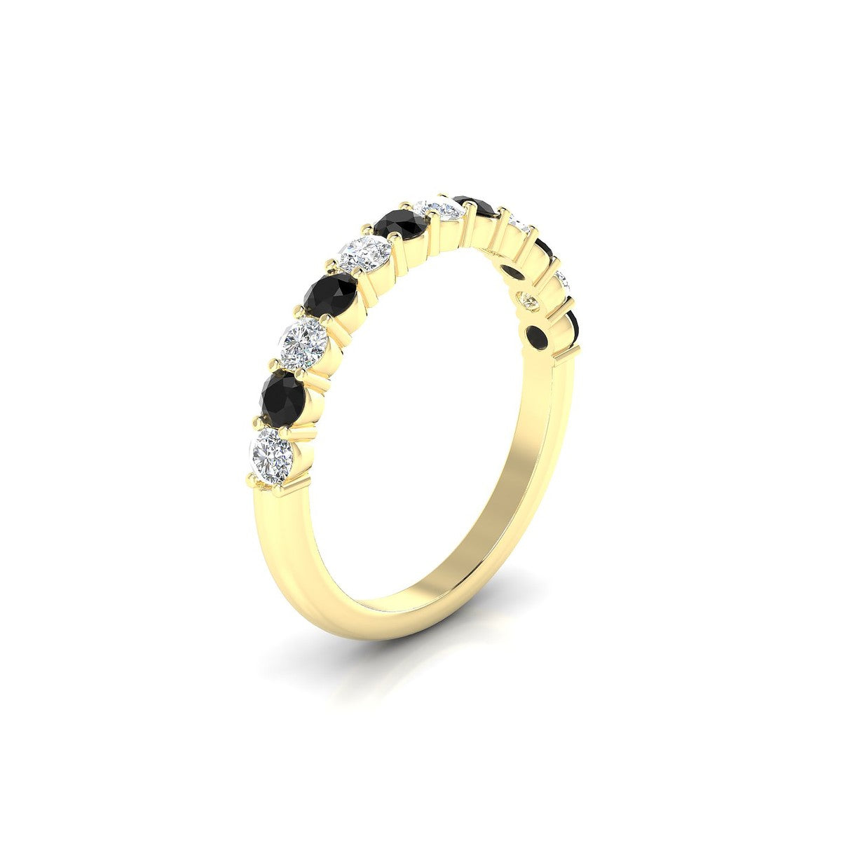 Destiny | 18k Yellow Gold 2.5 mm Round Black Diamond Ring