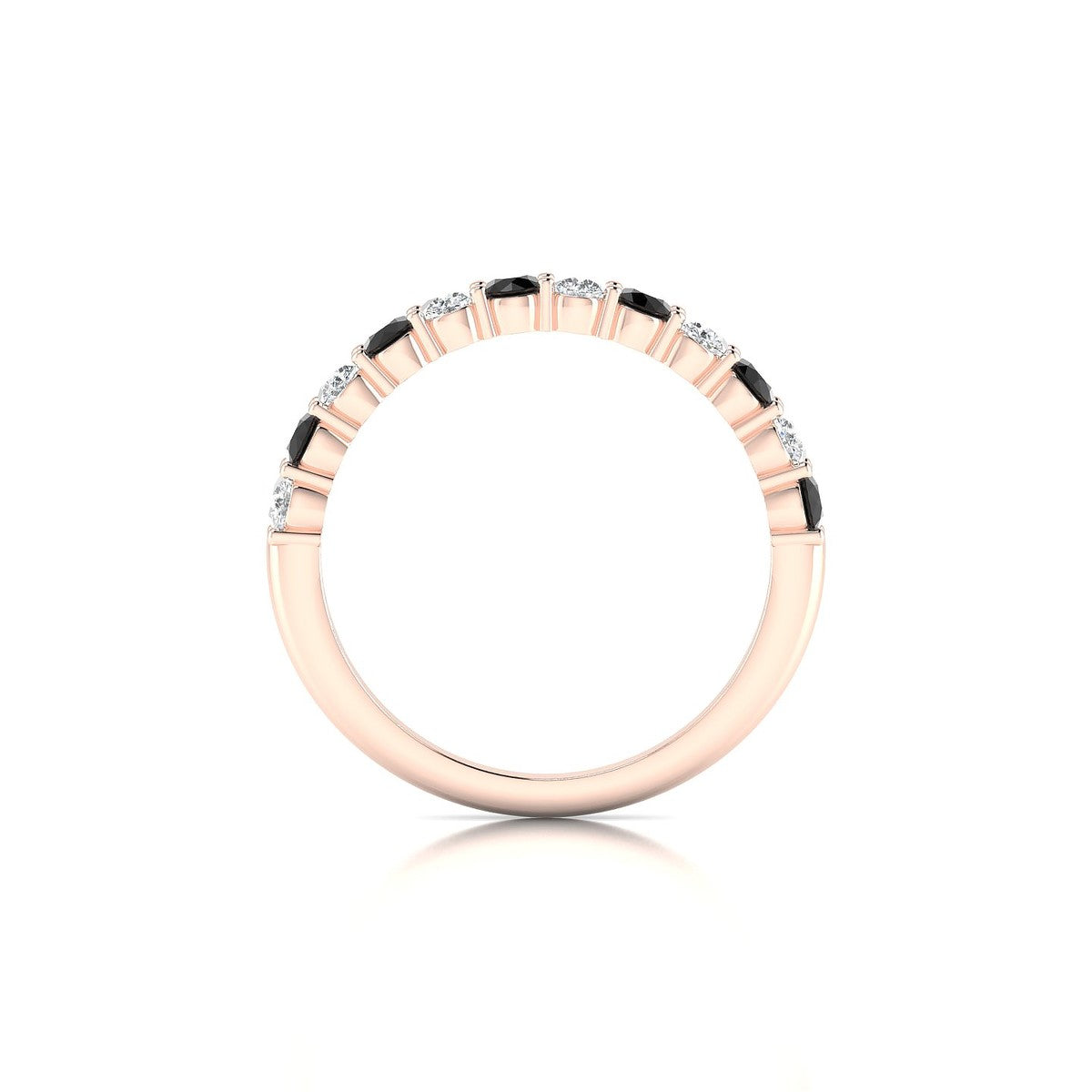Destiny | 18k Rose Gold 2.5 mm Round Black Diamond Ring