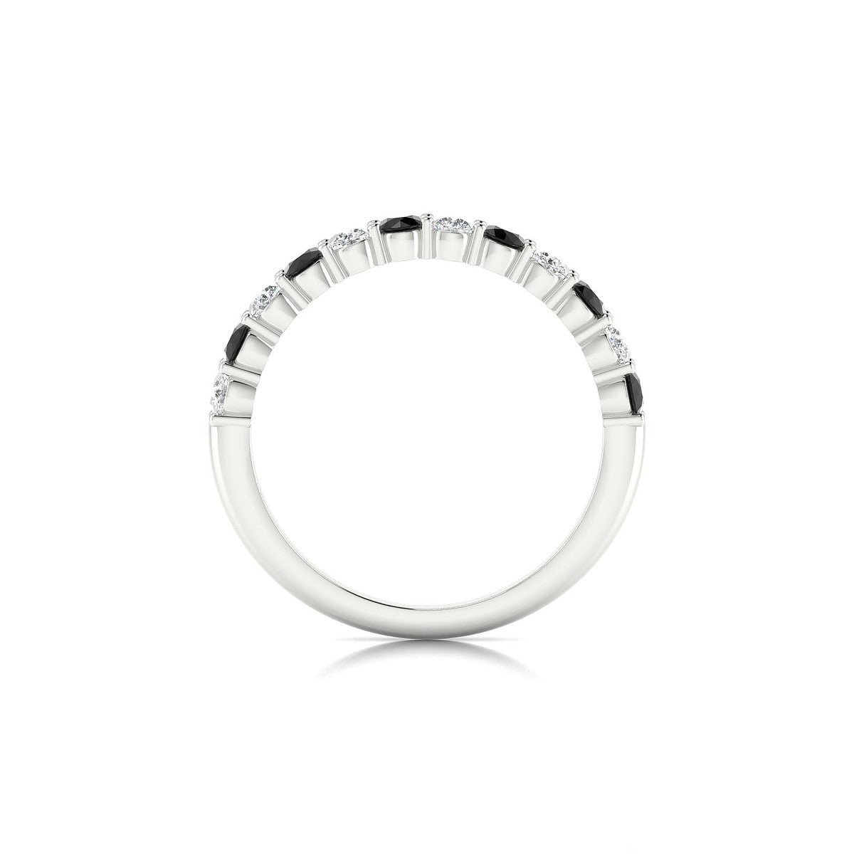 Destiny | 18k White Gold 2.5 mm Round Black Diamond Ring