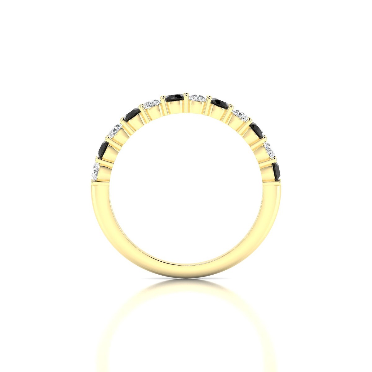 Destiny | 18k Yellow Gold 2.5 mm Round Black Diamond Ring