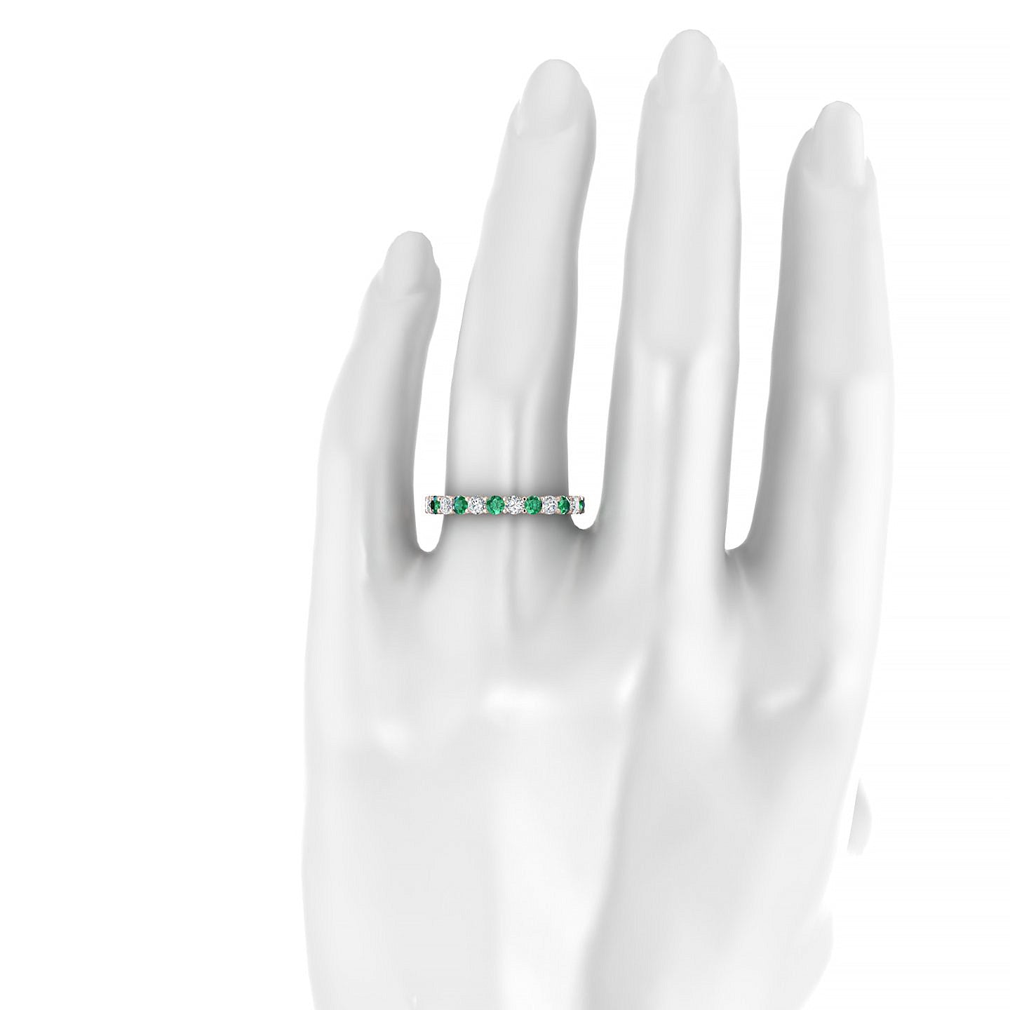 Destiny | 18k Rose Gold 2.5 mm Round Emerald Ring