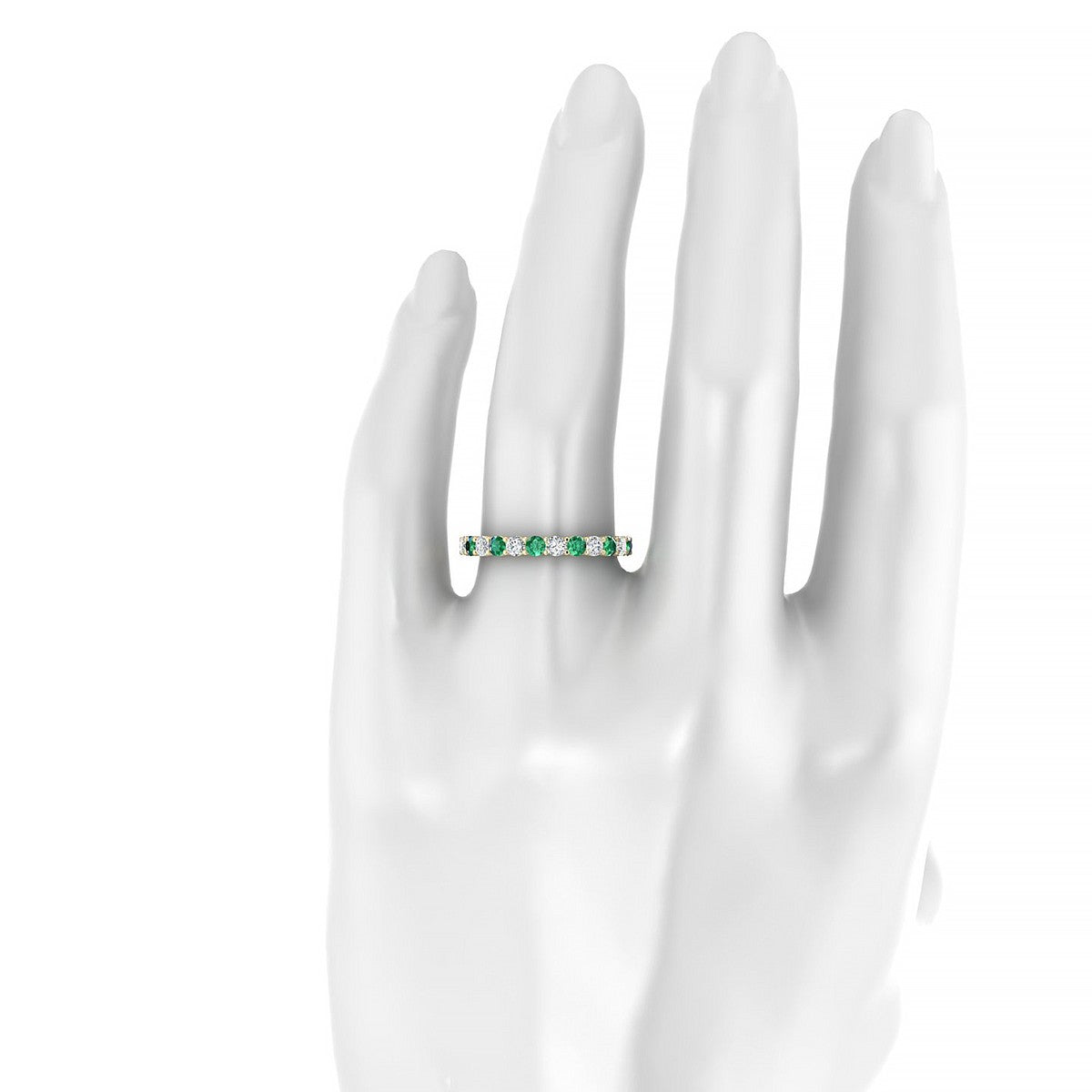 Destiny | 18k Yellow Gold 2.5 mm Round Emerald Ring