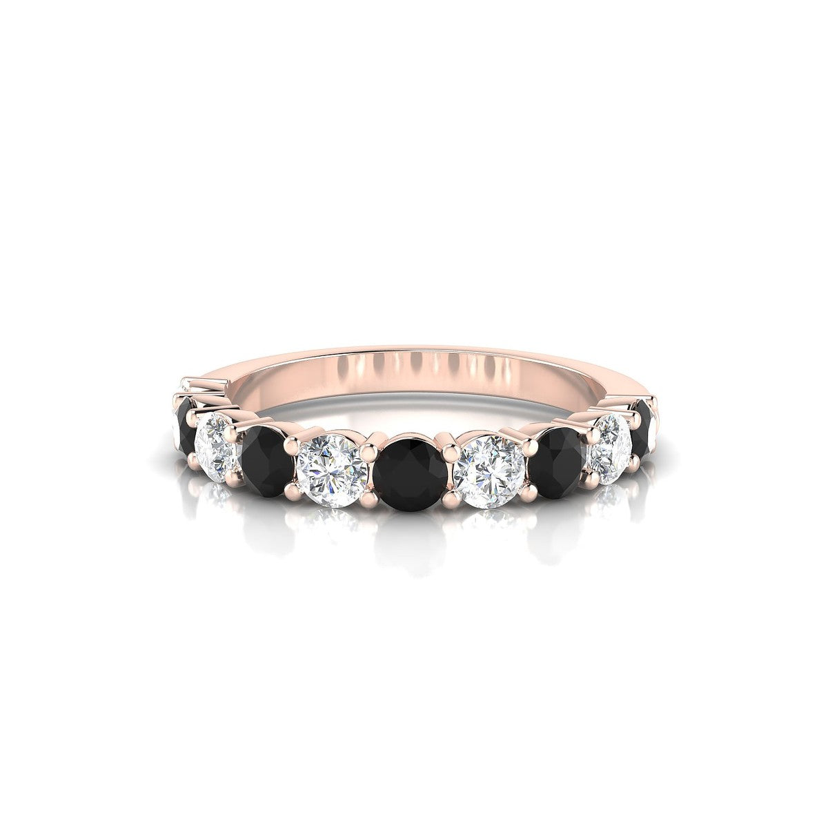 Destiny | 18k Rose Gold 3 mm Round Black Diamond Ring