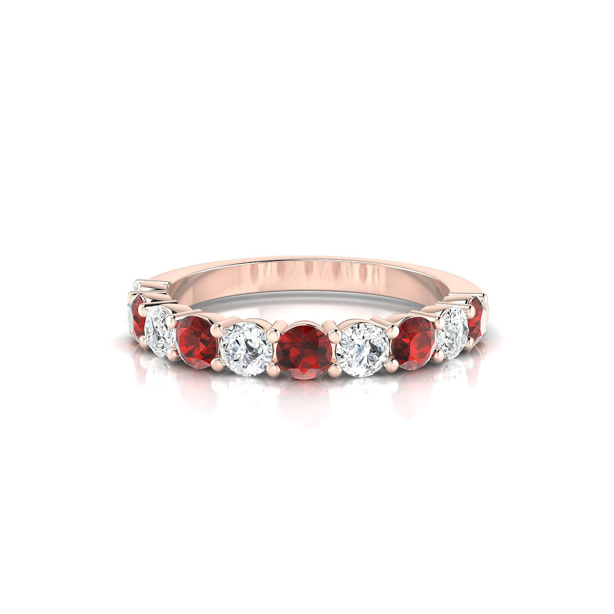 Destiny | 18k Rose Gold 3 mm Round Garnet Ring