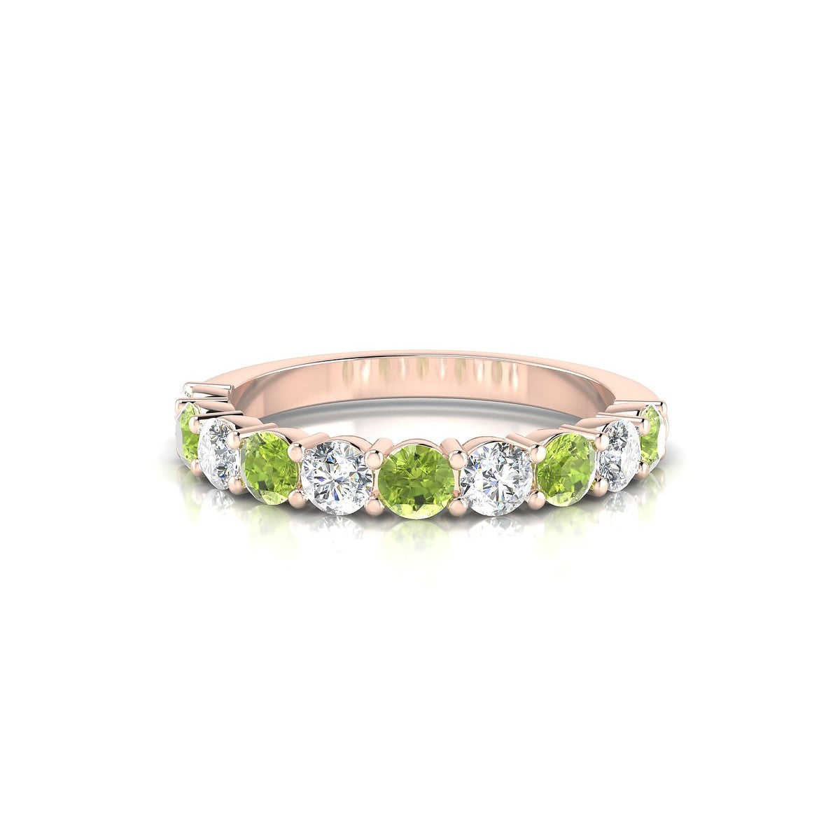 Destiny | 18k Rose Gold 3 mm Round Peridot Ring