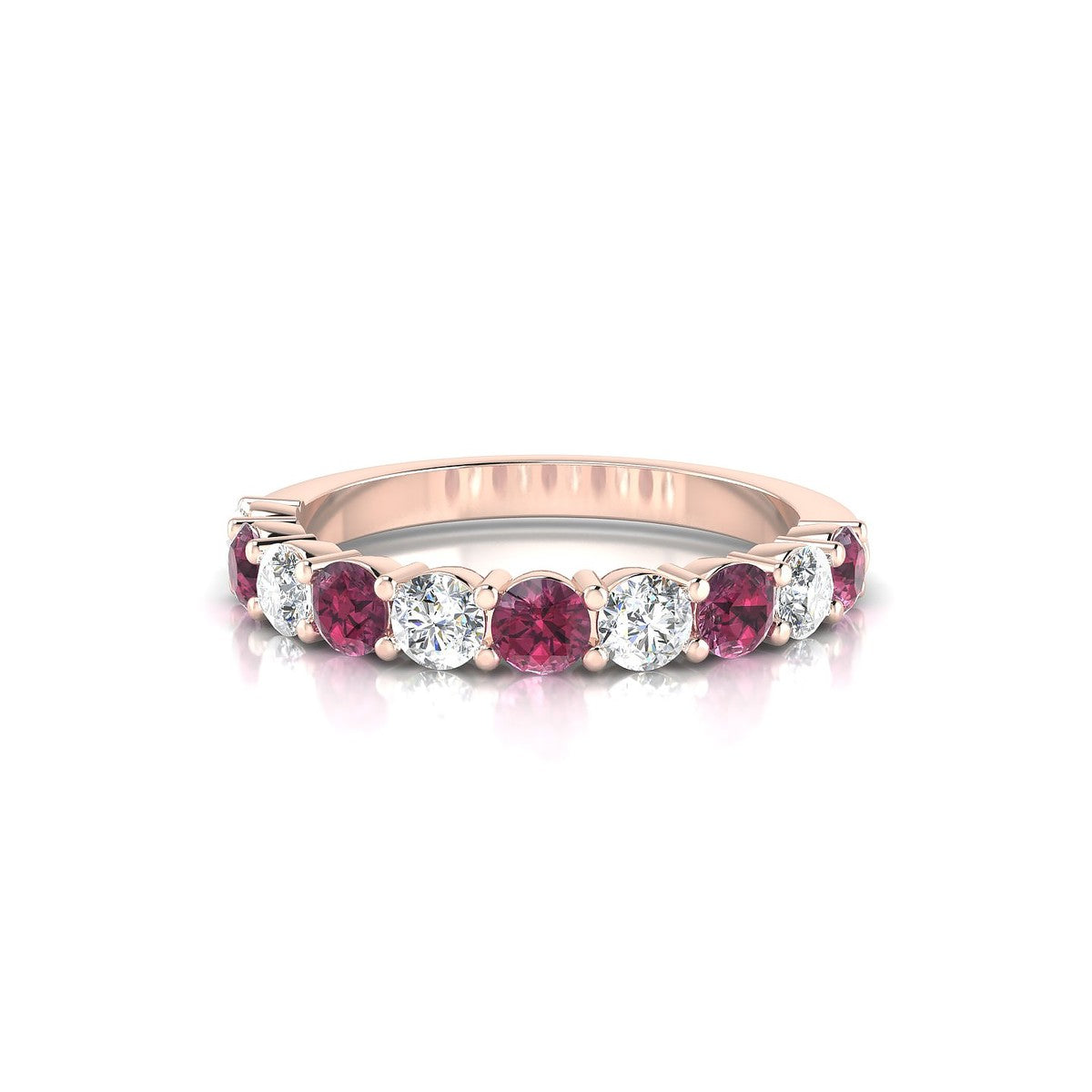 Destiny | 18k Rose Gold 3 mm Round Rhodolite Ring