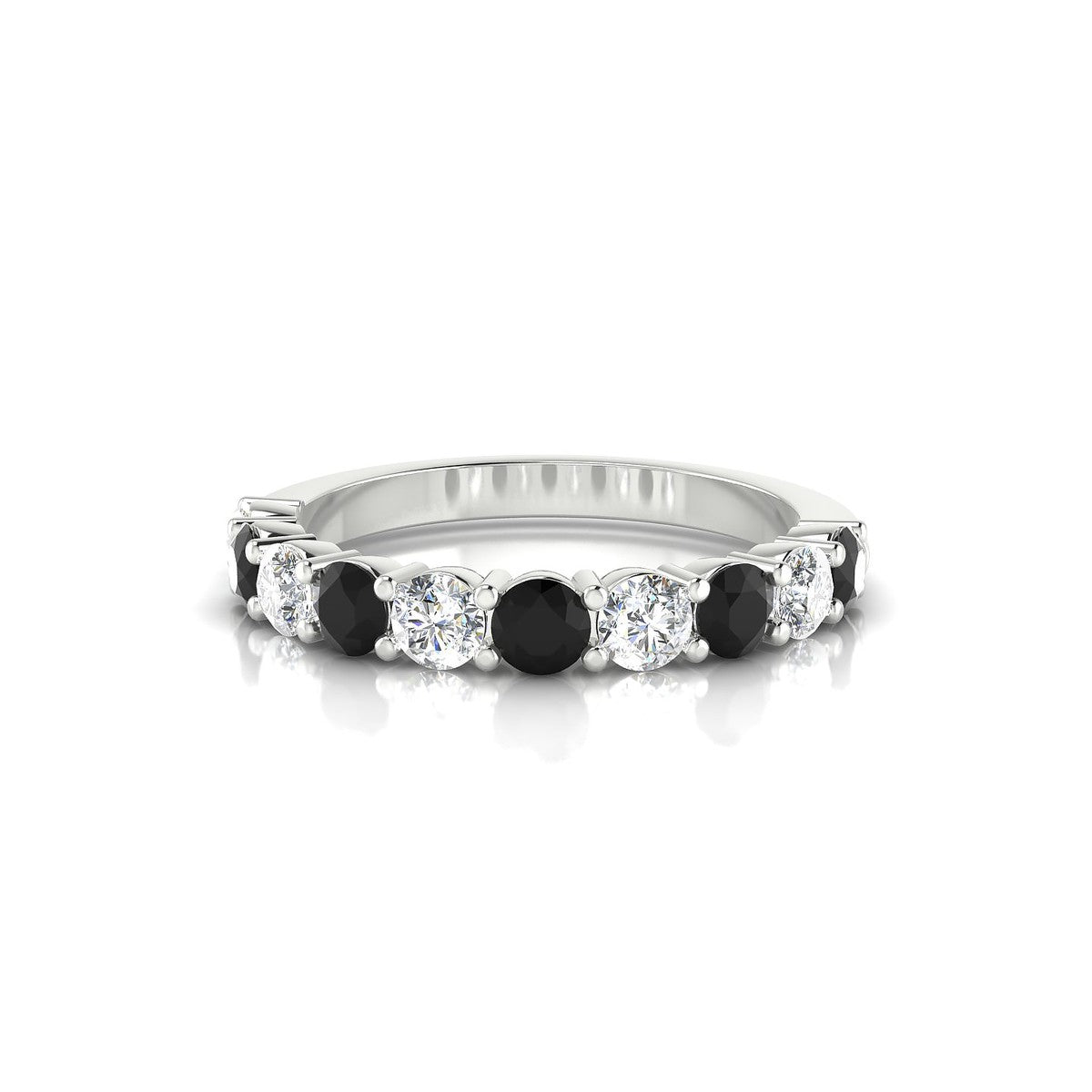 Destiny | 18k White Gold 3 mm Round Black Diamond Ring