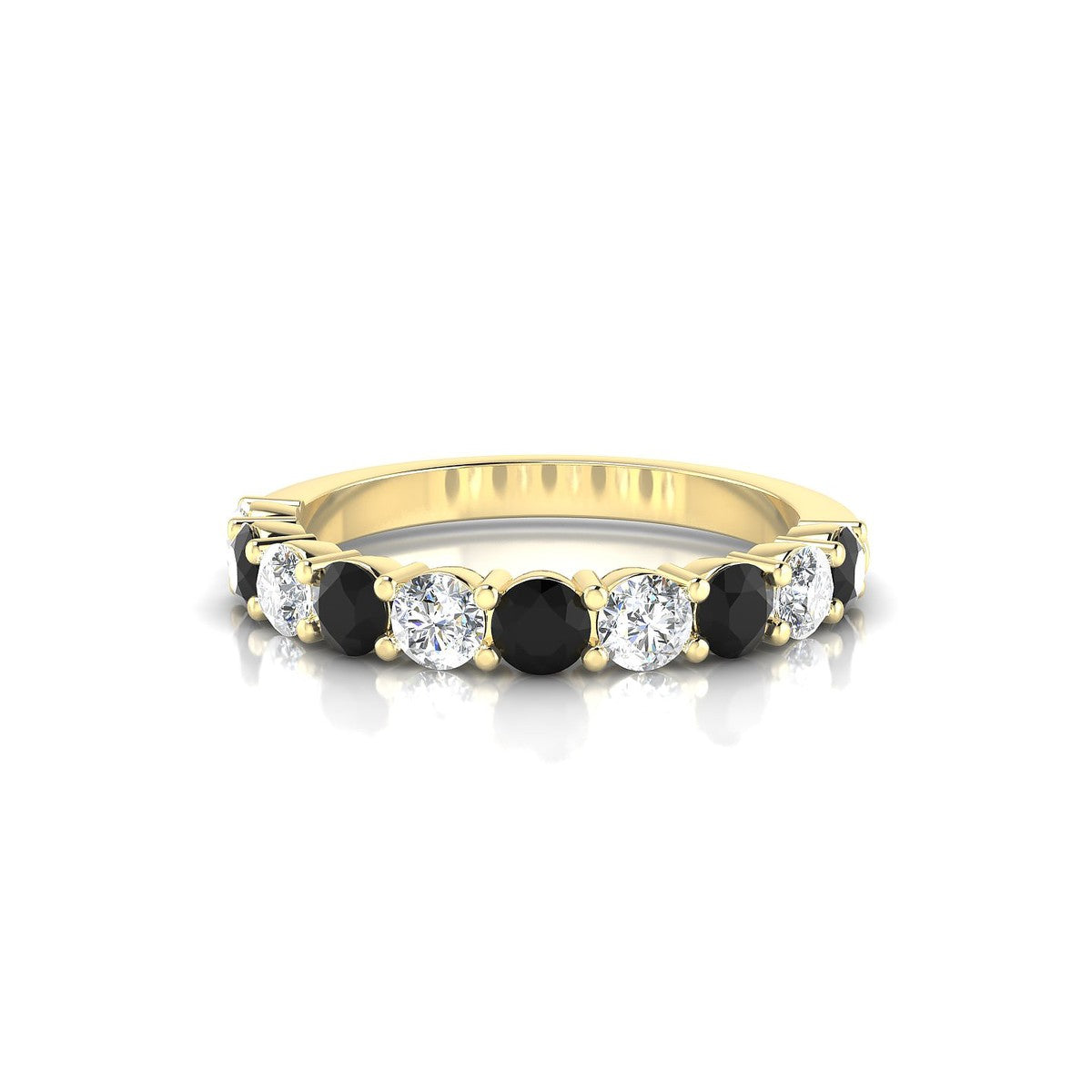 Destiny | 18k Yellow Gold 3 mm Round Black Diamond Ring
