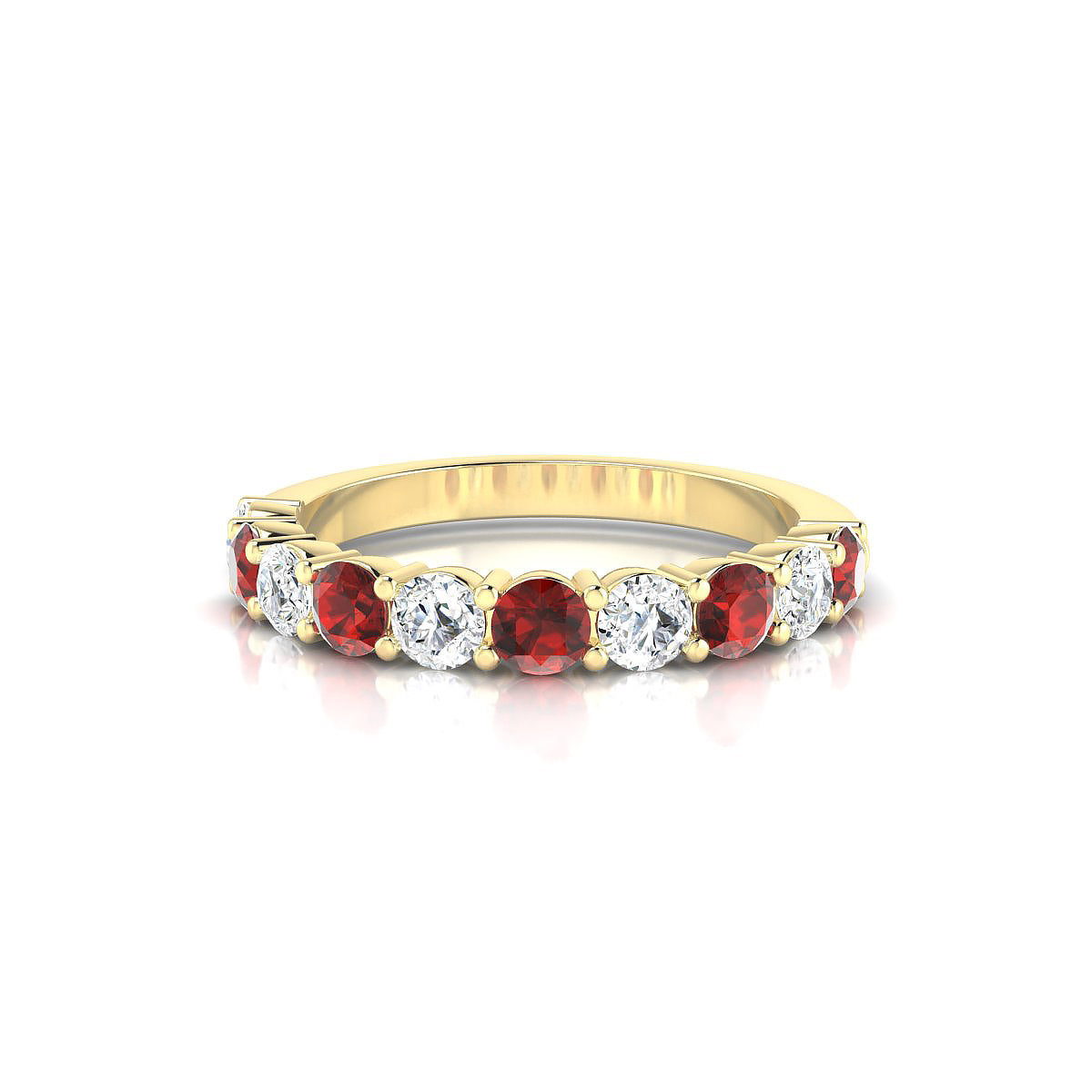 Destiny | 18k Yellow Gold 3 mm Round Garnet Ring