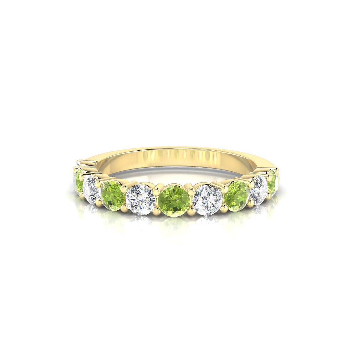 Destiny | 18k Yellow Gold 3 mm Round Peridot Ring