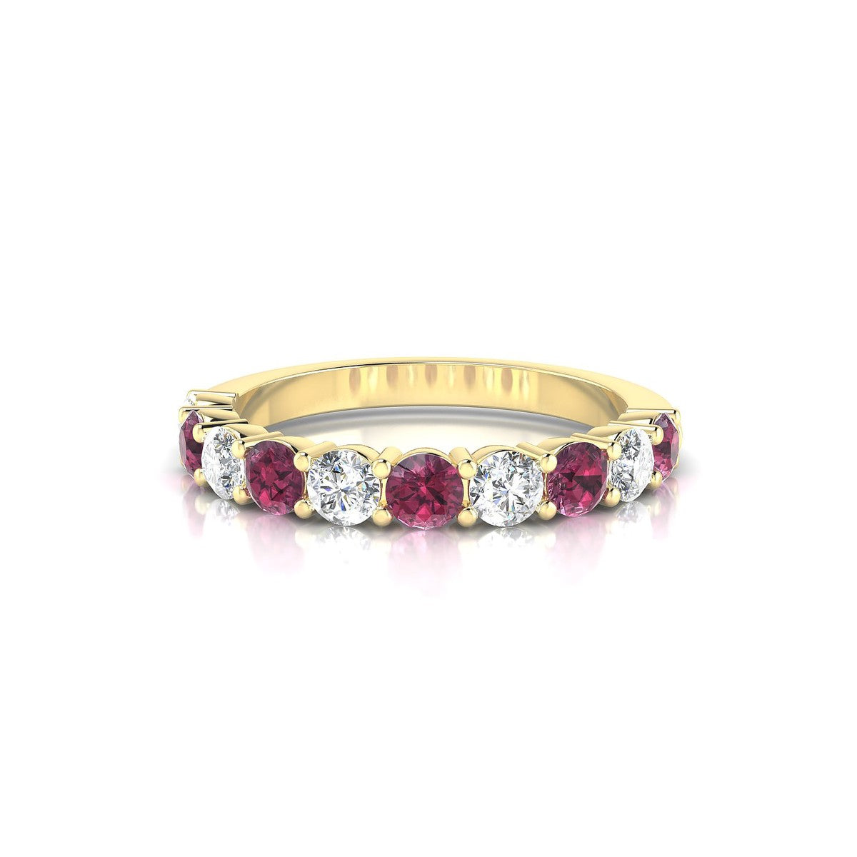 Destiny | 18k Yellow Gold 3 mm Round Rhodolite Ring