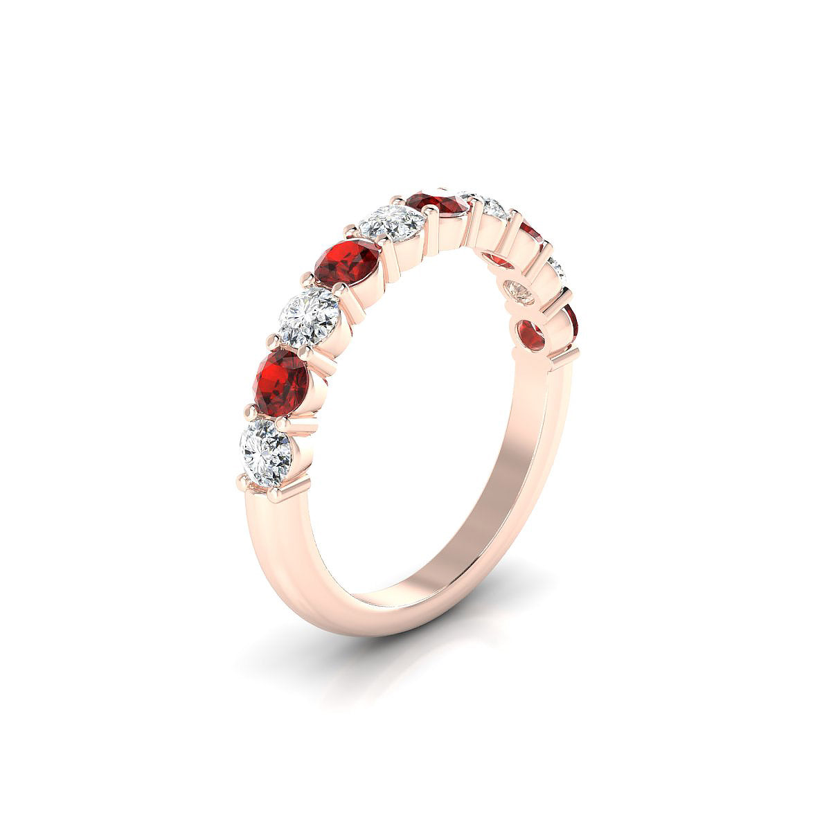 Destiny | 18k Rose Gold 3 mm Round Garnet Ring