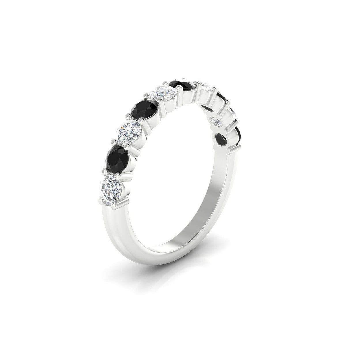Destiny | 18k White Gold 3 mm Round Black Diamond Ring