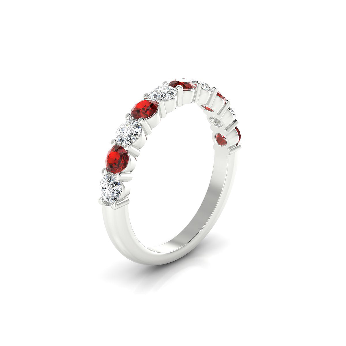 Destiny | 18k White Gold 3 mm Round Garnet Ring