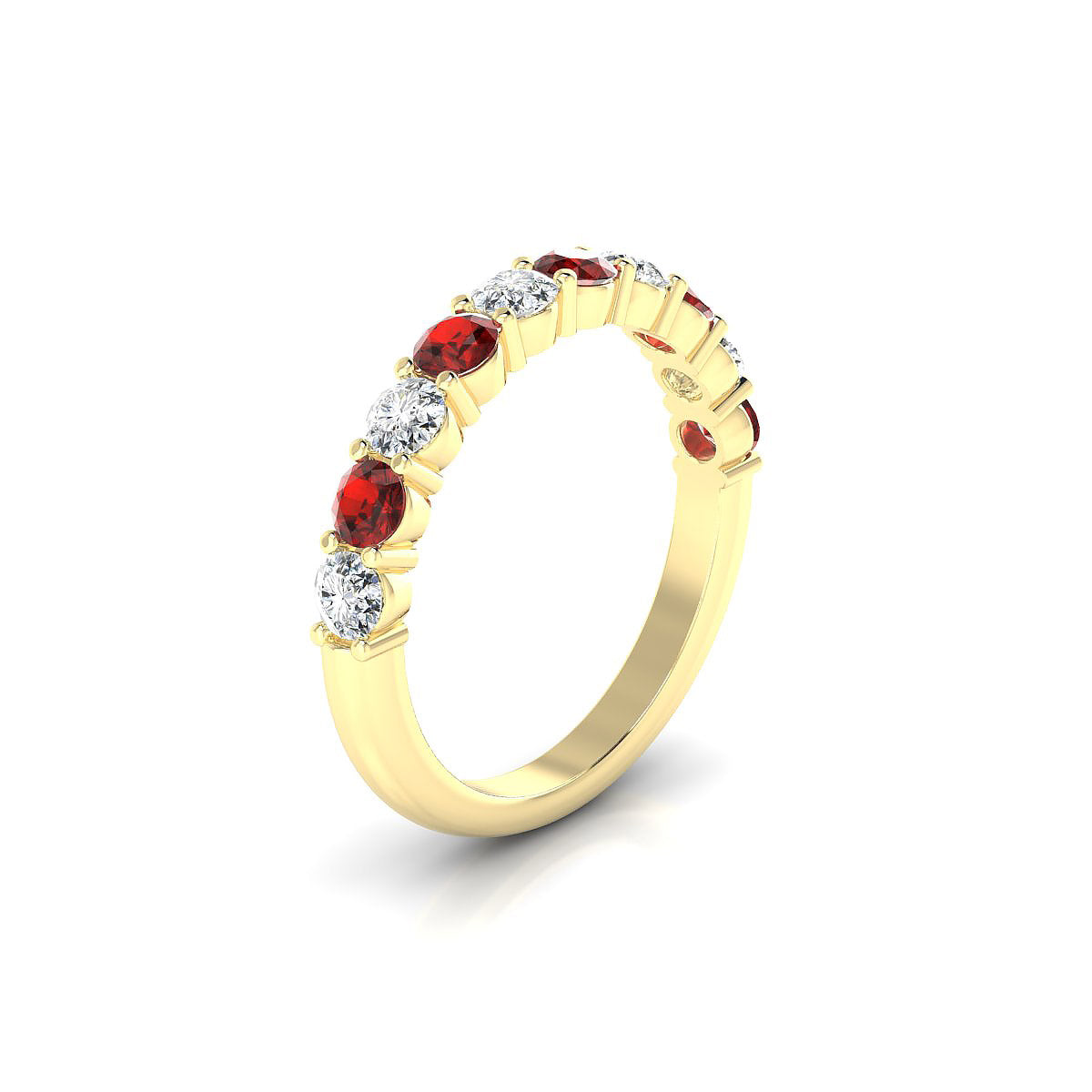Destiny | 18k Yellow Gold 3 mm Round Garnet Ring