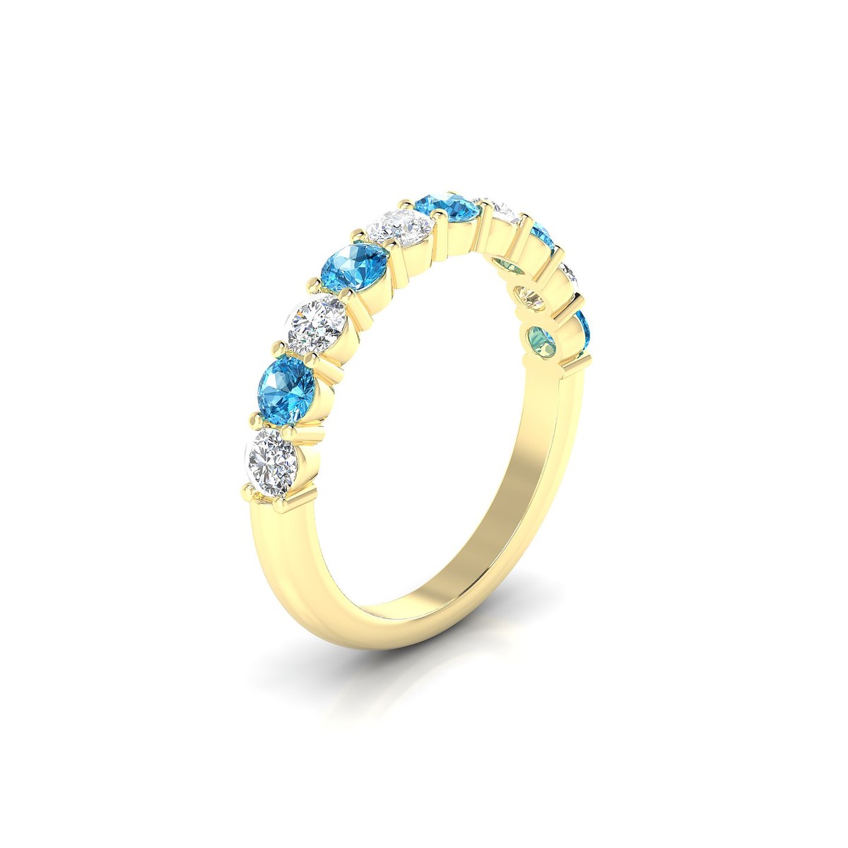Destiny | 18k Yellow Gold 3 mm Round Topaz Ring