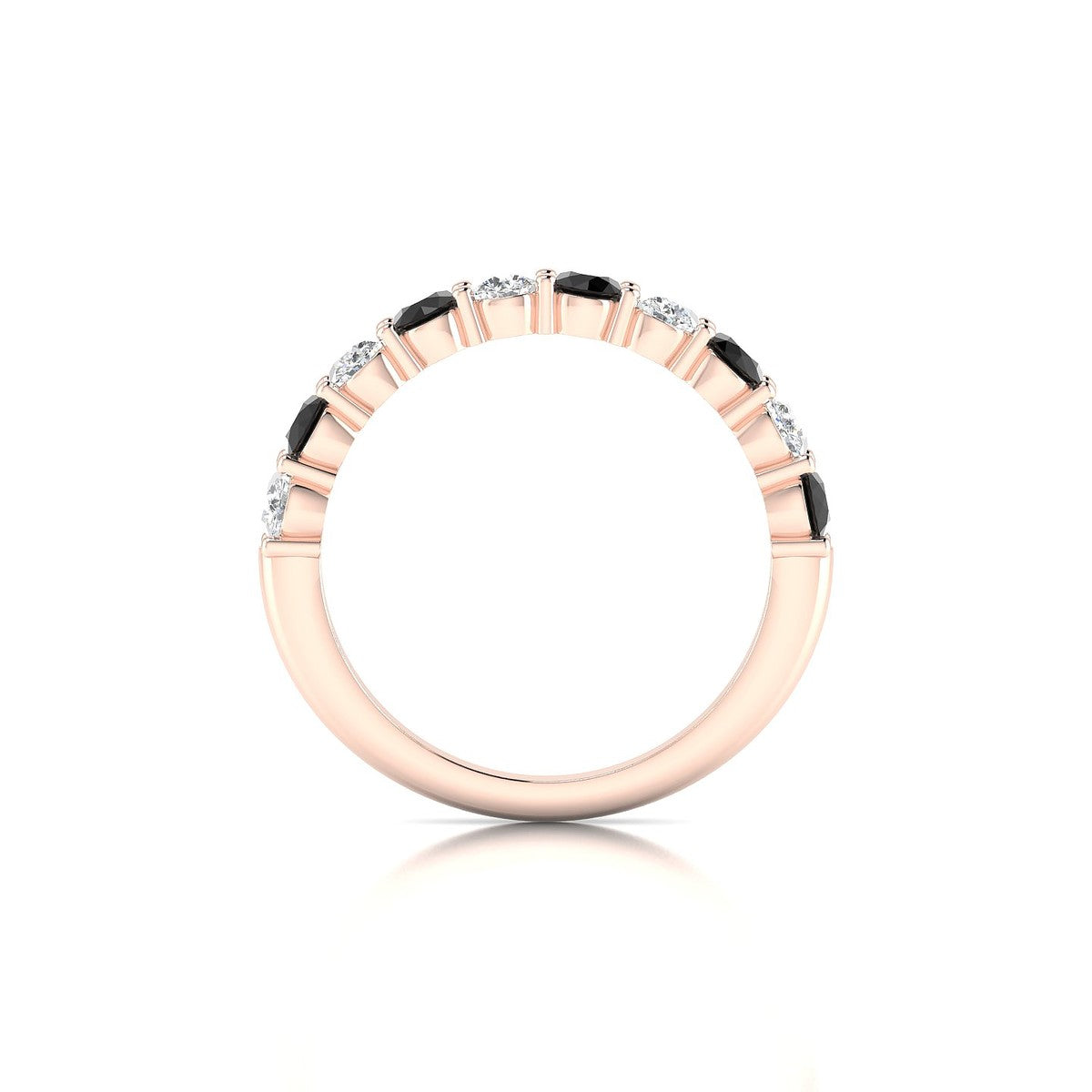 Destiny | 18k Rose Gold 3 mm Round Black Diamond Ring