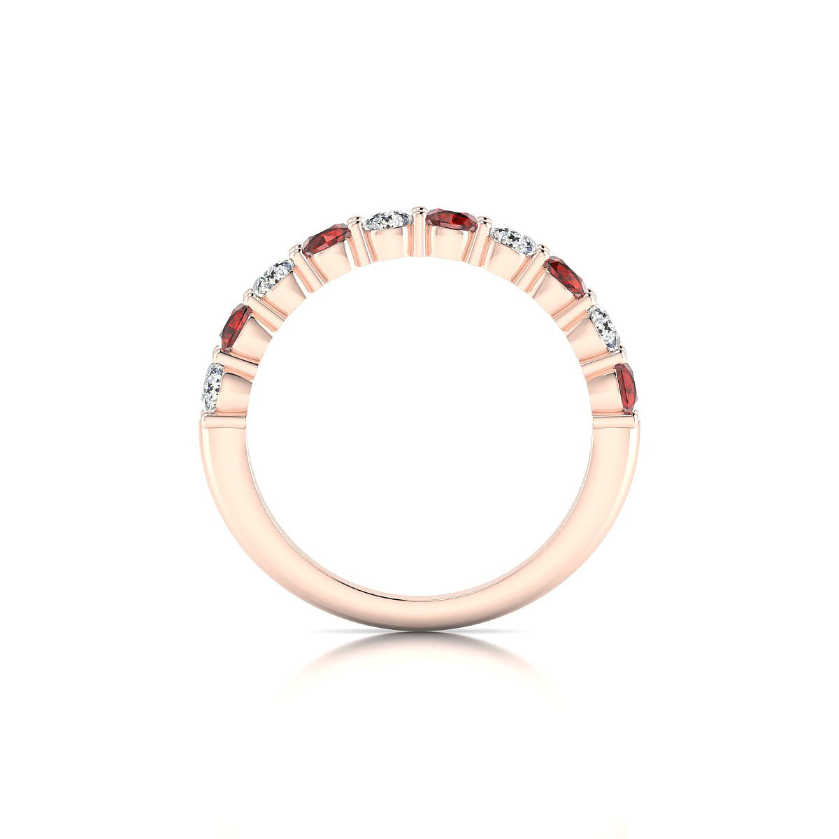 Destiny | 18k Rose Gold 3 mm Round Garnet Ring